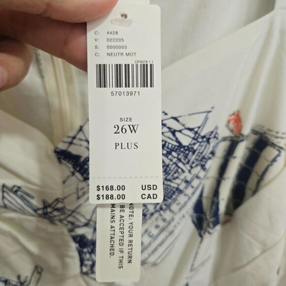 Anthropologie 26W Plus Girls from Savoy Seafarer Dress Nautical Sweetheart pinup - Picture 4 of 14